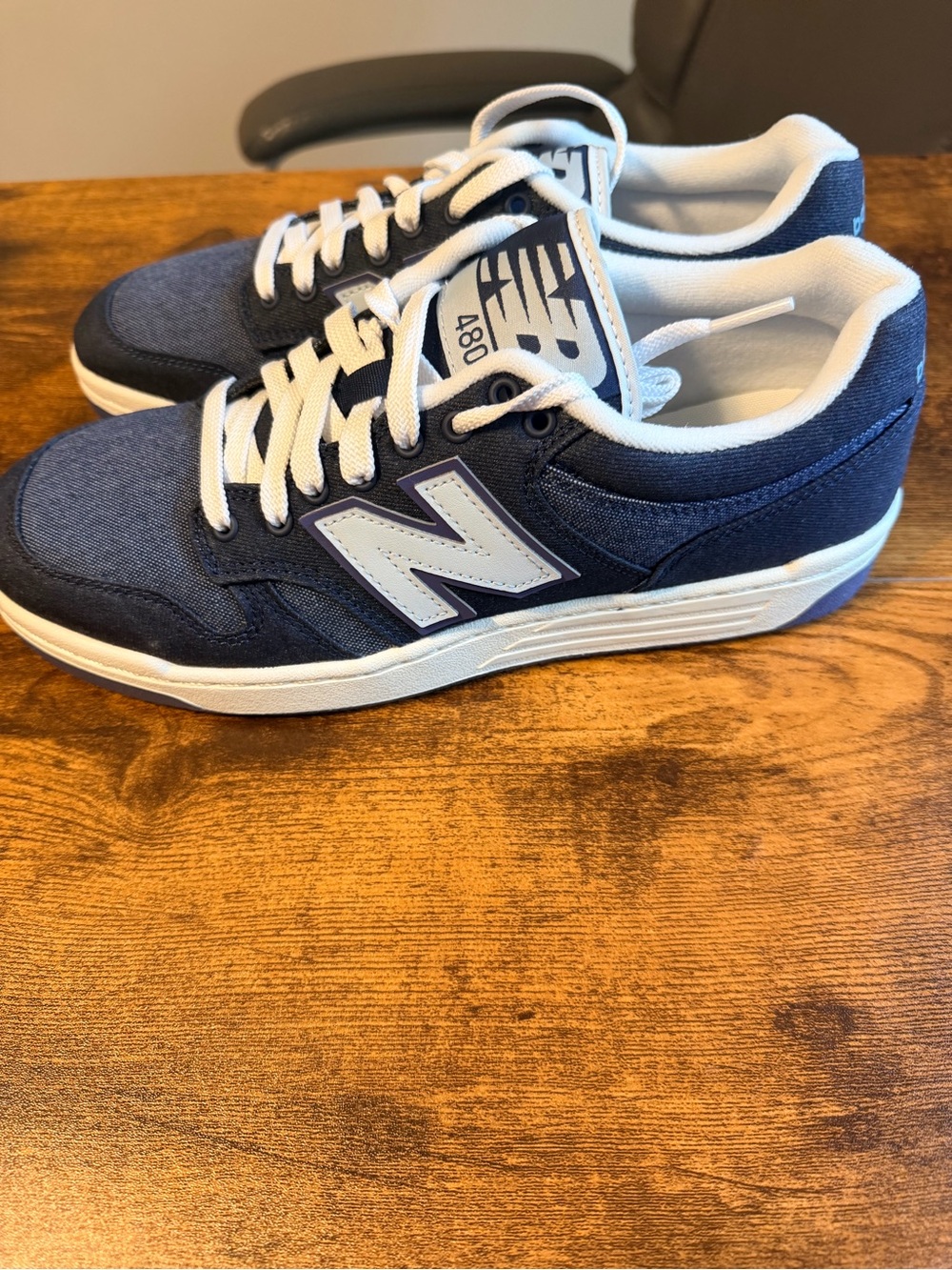 New Balance Men's 480 Navy White Casual Sneakers 10M